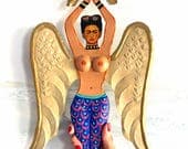 XL Frida Kahlo Sirena Alas 20"(tall)