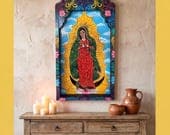 MAXI Retablo Hand Painted Guadalupe 30"
