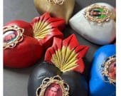 Frida Kahlo Wood Sacred Heart Milagro