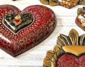 Wine Red & Gold Decorado Surtido