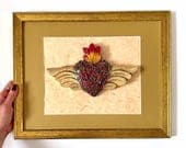 Framed Vintage Alas Red 15.25"x 12.25"