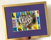Framed Loteria Plano Morado 10.5"x 8.5"