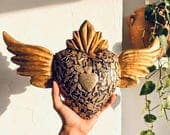 Vintage Milagritos Alas Abiertas Wood Sacred Heart