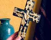 Small Wood Sacred Heart Cross 4"(tall) - First Communion Favors