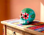 XL Ceramic Colorful Skull