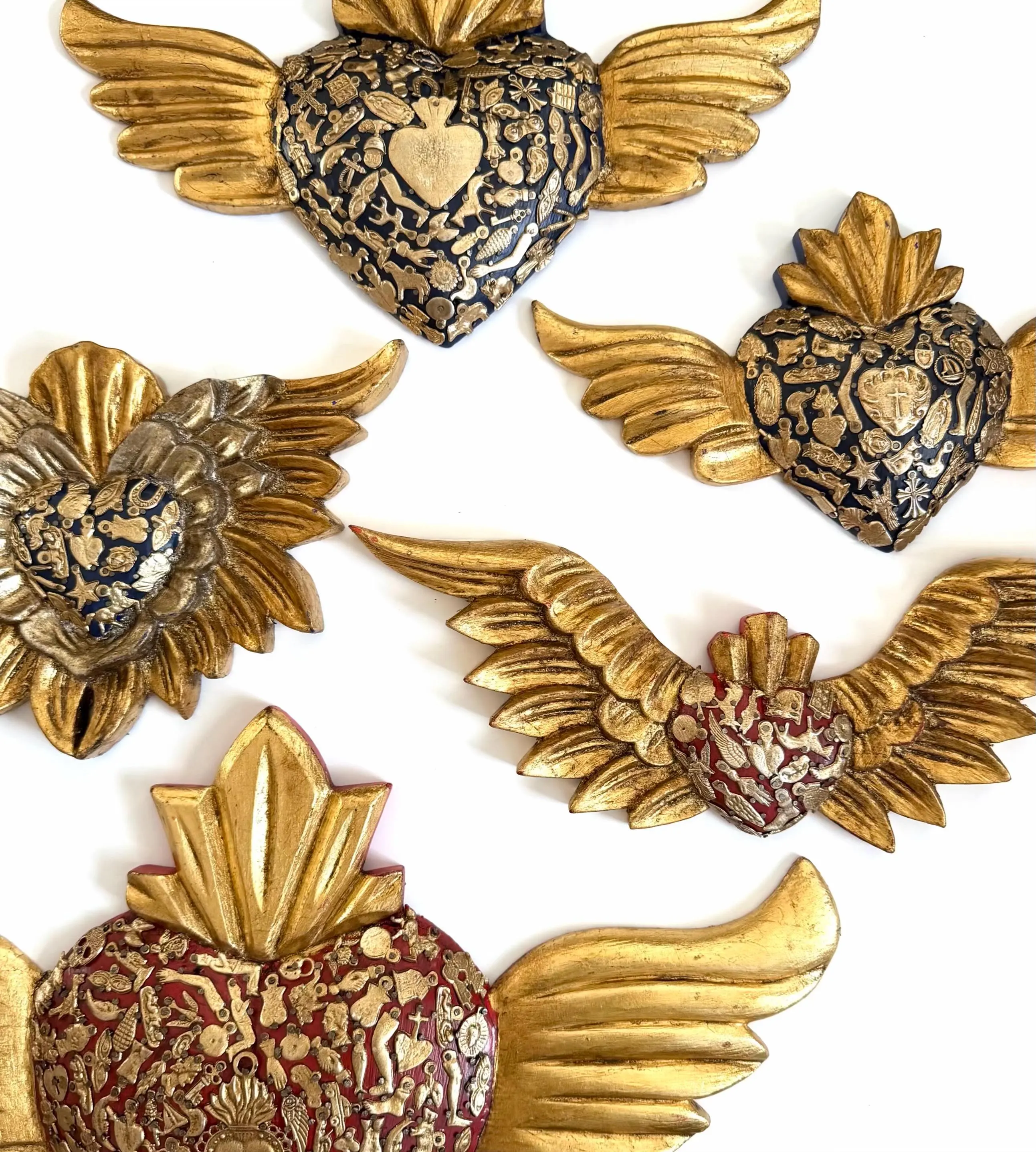 Carved Wood Heart, Unique Wall Gift, Abiertas Wood Sacred Heart