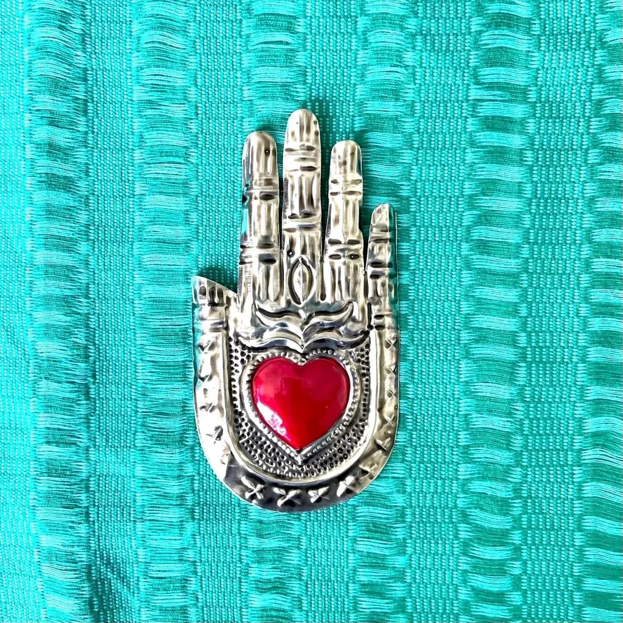 Manita Milagro Charm, Protection Gift, Manita de Fatima Pavonado 5.5"