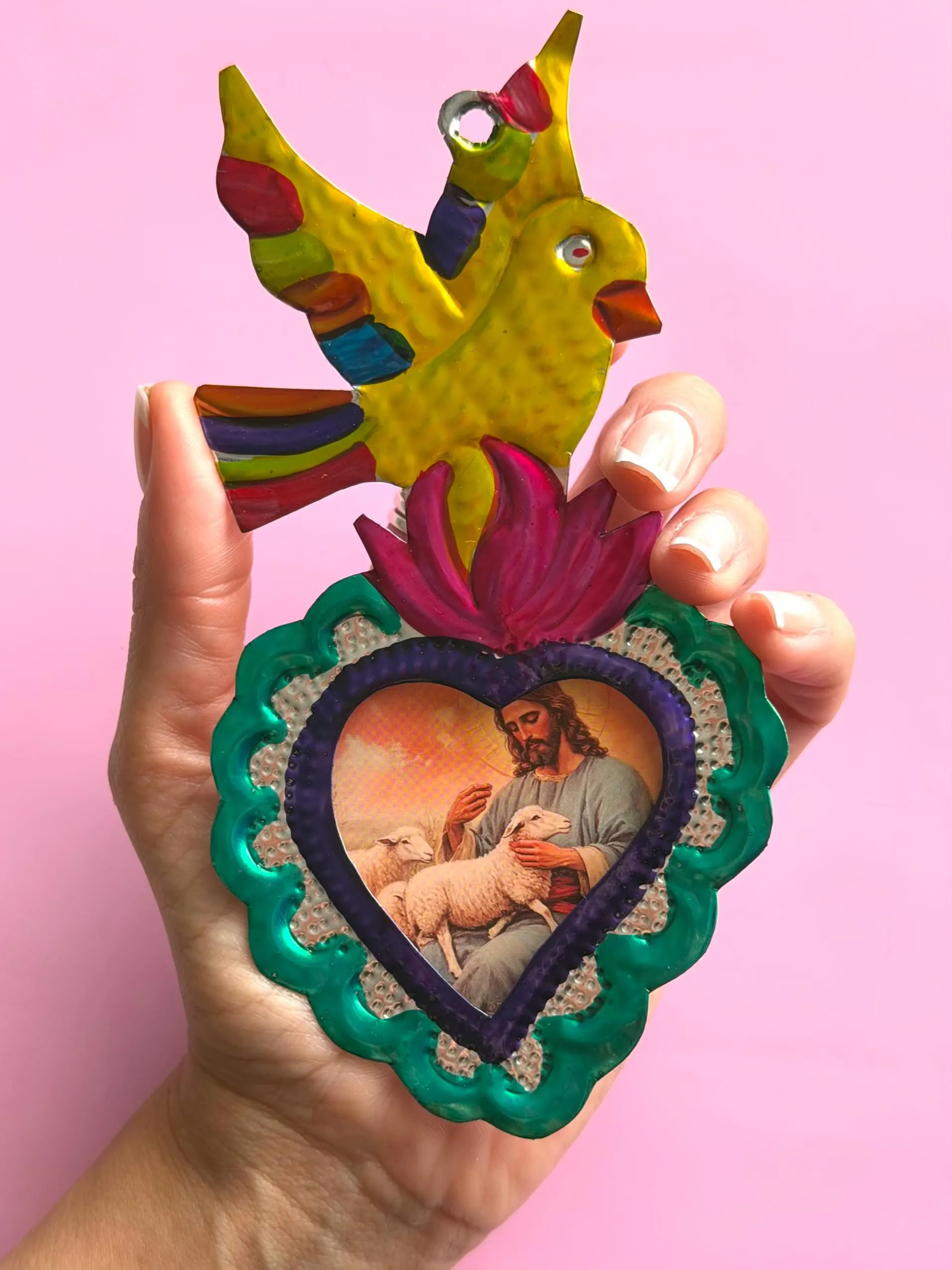 Milagro Heart Art, Gift For Mom, Nicho Jesus Christ