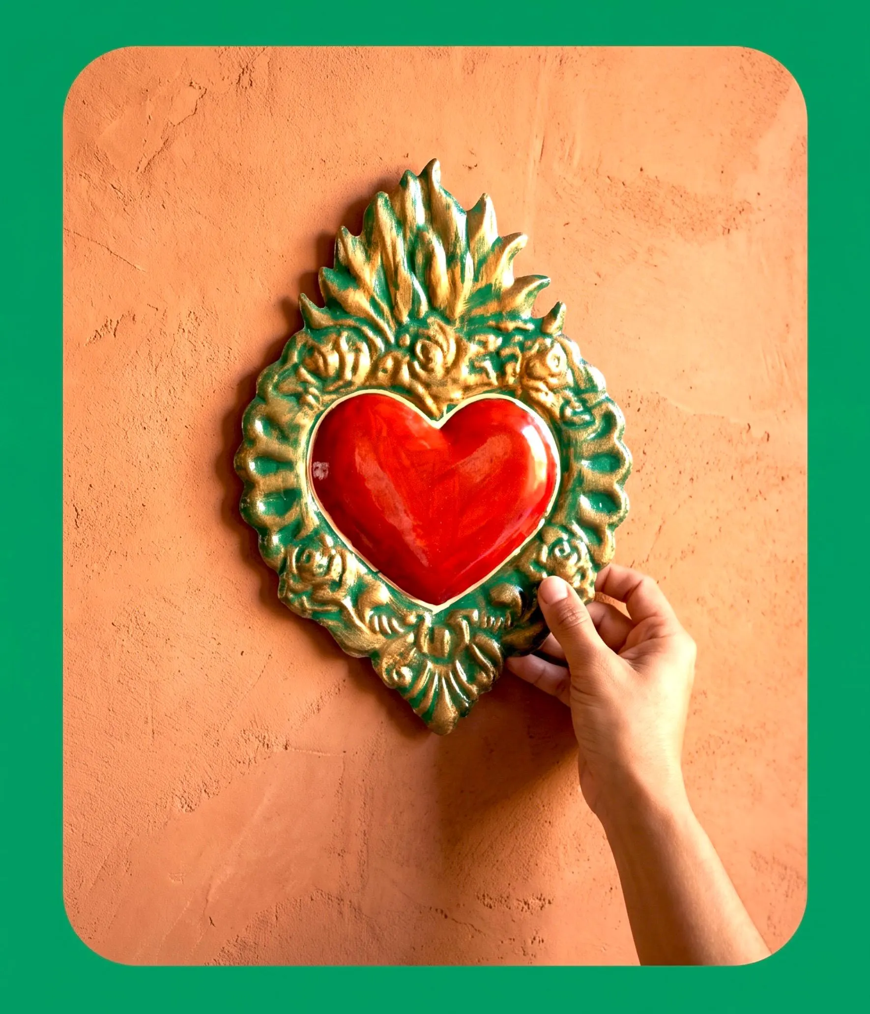 Hand-Cut Tin Heart, Housewarming Gift, Navidad Decorado 6"x 8"