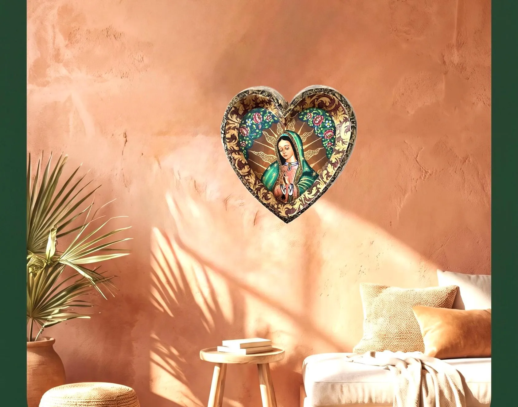 Guadalupe Nicho Shrine, Housewarming Gift, XXXL Hand Painted Guadalupe Oleo