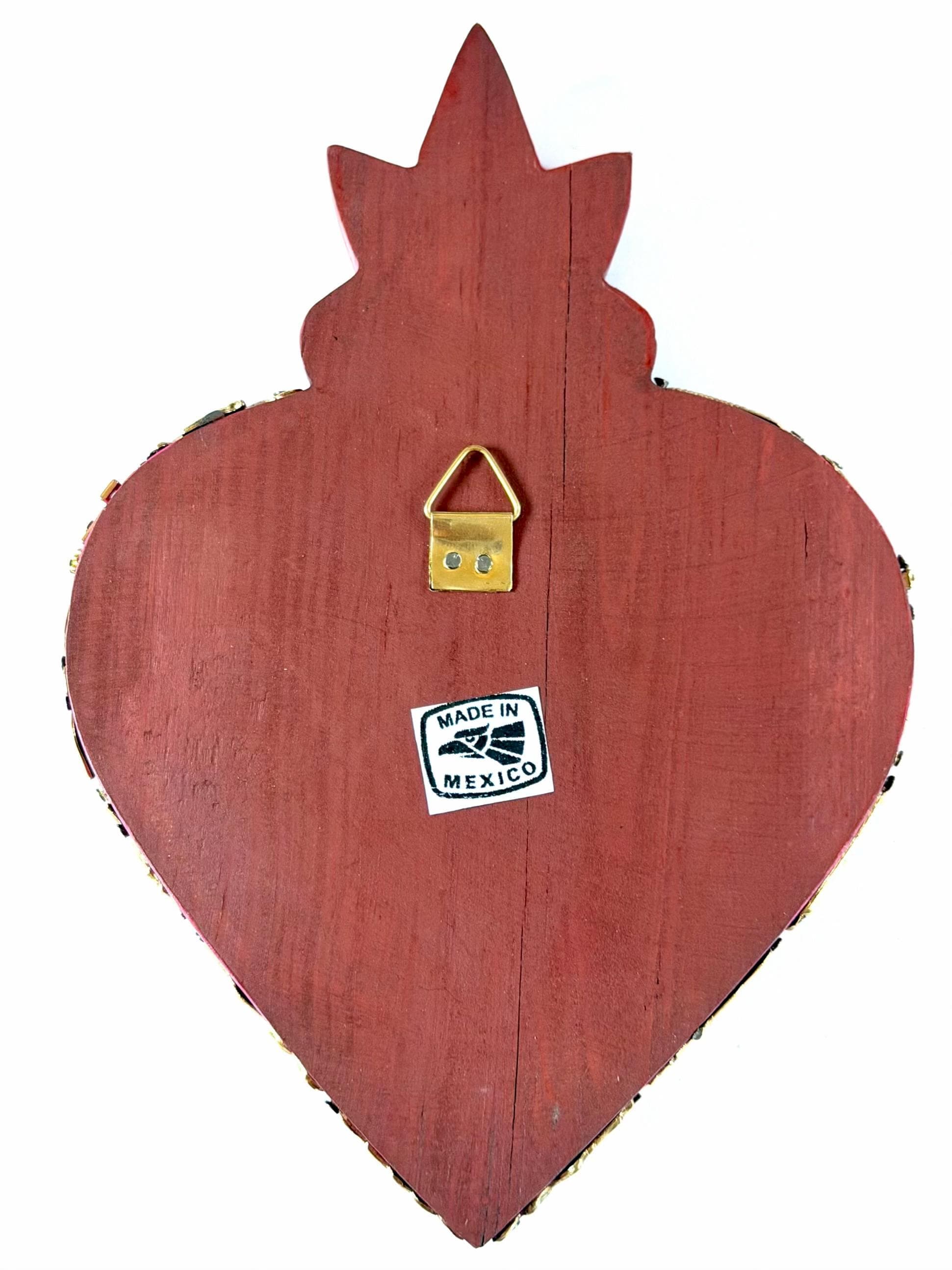 XL Frida Kahlo Milagritos Silver 5.5”x 7.5”, Handmade Wood Wall Decor, Mexican Milagro Charm