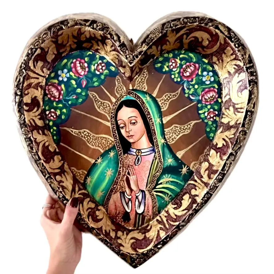 Guadalupe Nicho Shrine, Housewarming Gift, XXXL Hand Painted Guadalupe Oleo