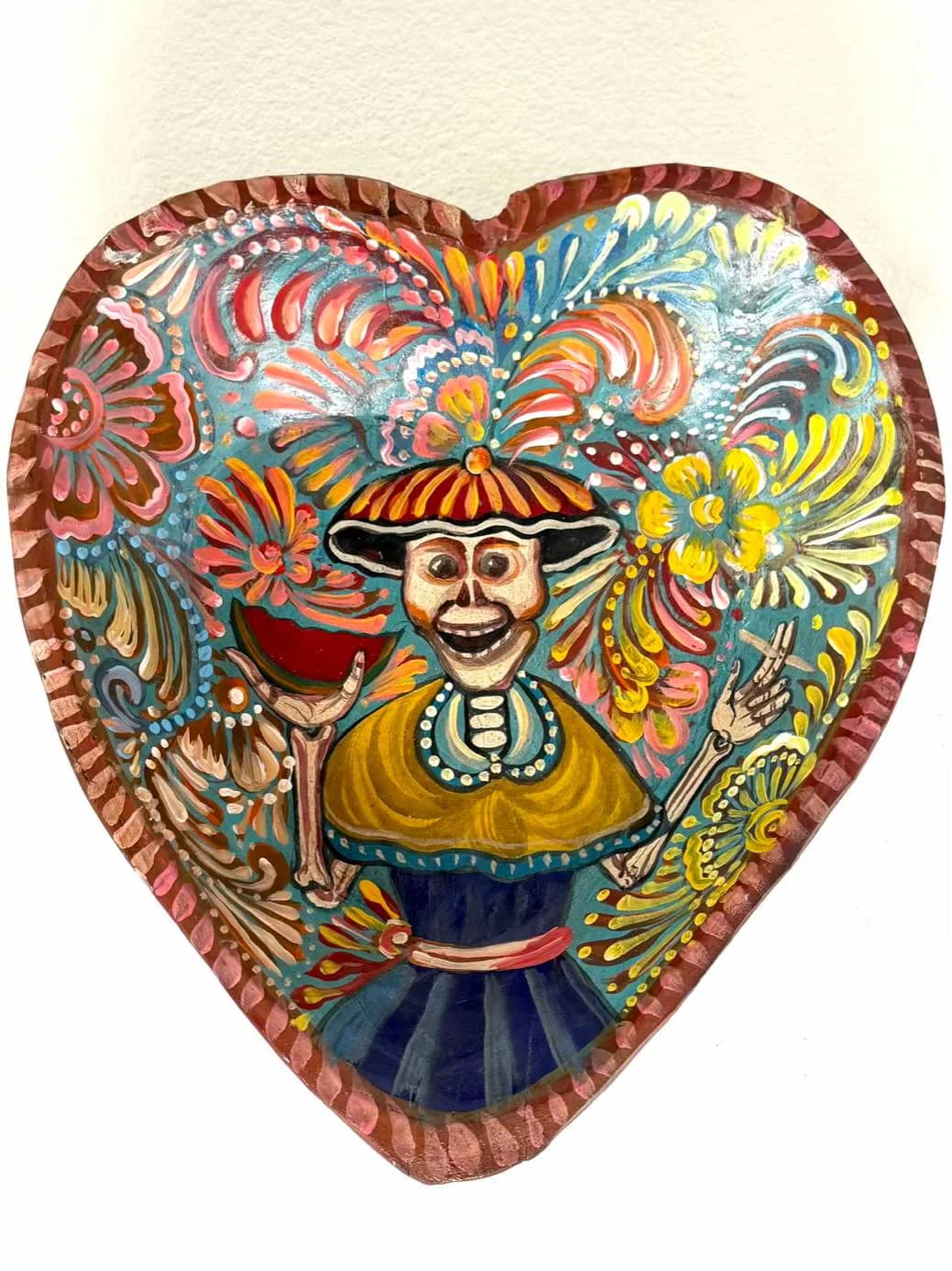 Day Of Dead Art, Unique Gift Idea, XXL Corazon Invertido Dia de Los Muertos