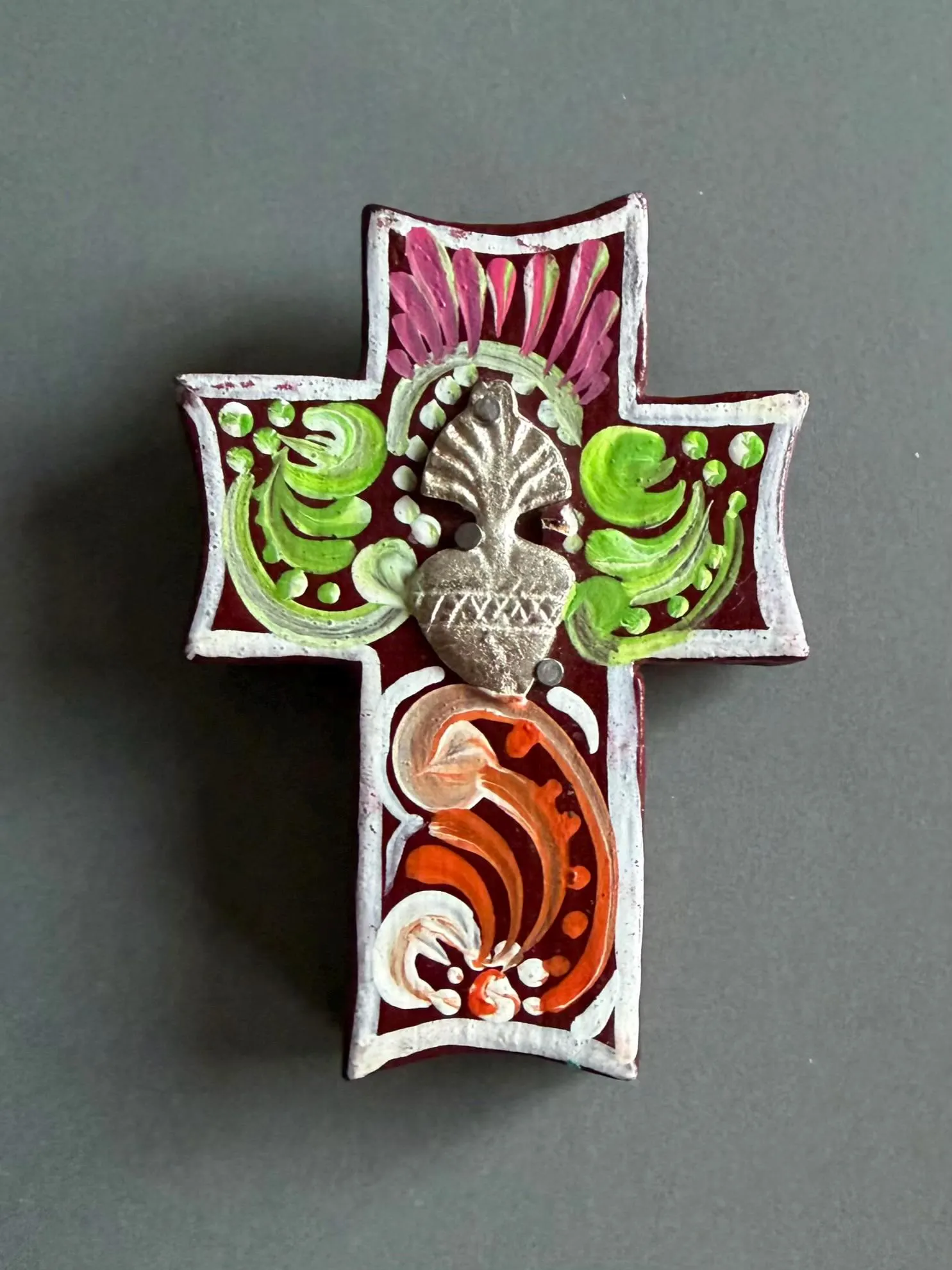 Pierced Tin Charm, Boho Wall Decor, Mini Decorada 3"