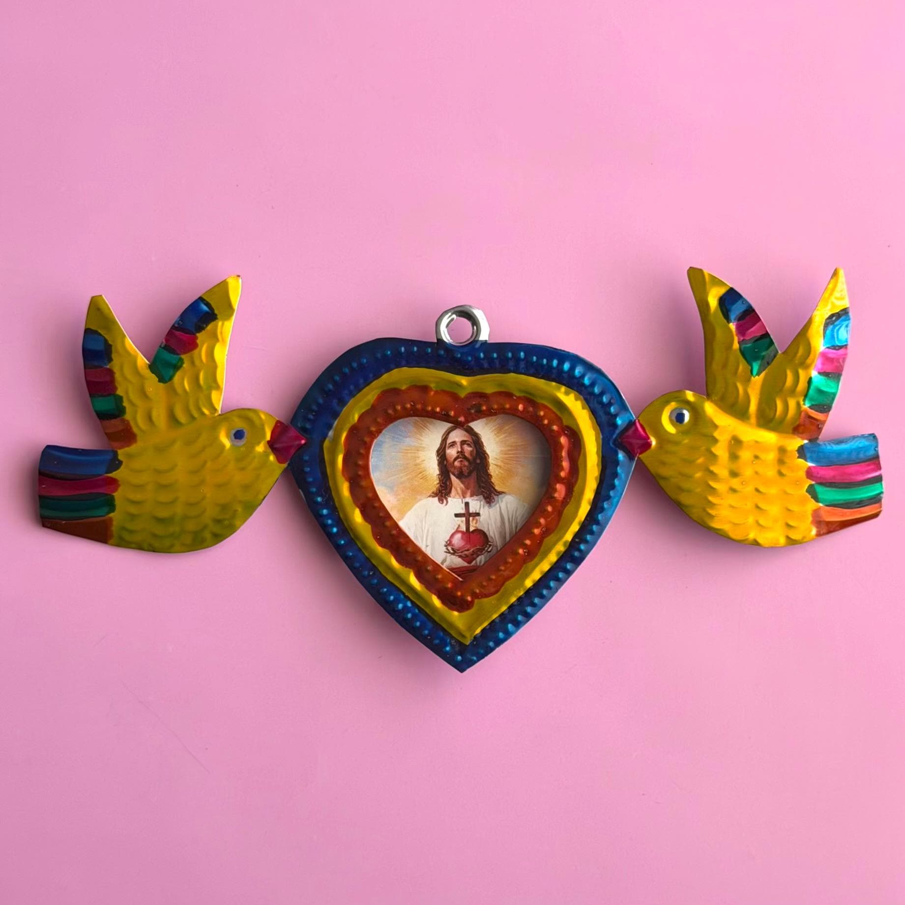 Milagro Heart Art, Gift For Mom, Nicho Jesus Christ