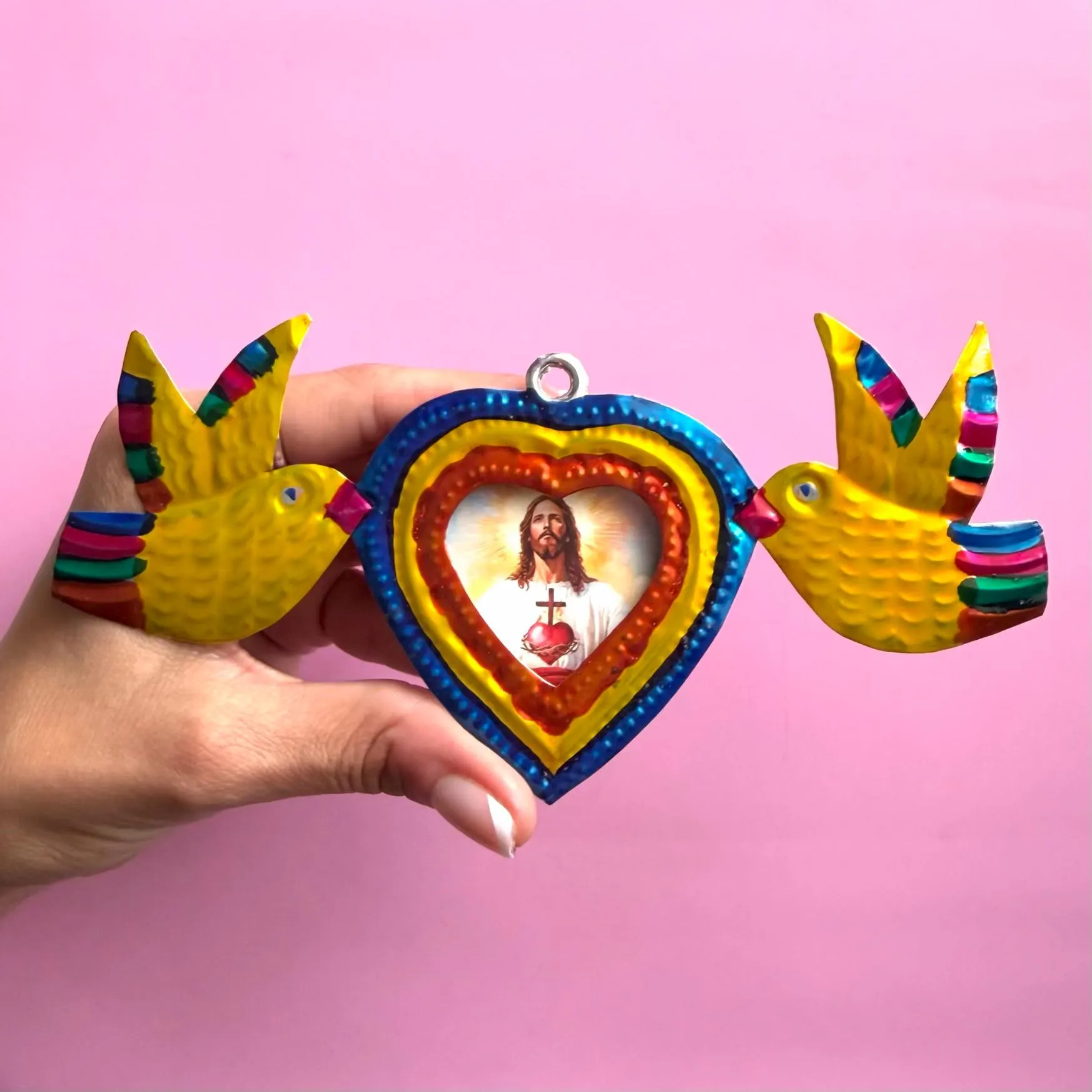 Milagro Heart Art, Gift For Mom, Nicho Jesus Christ