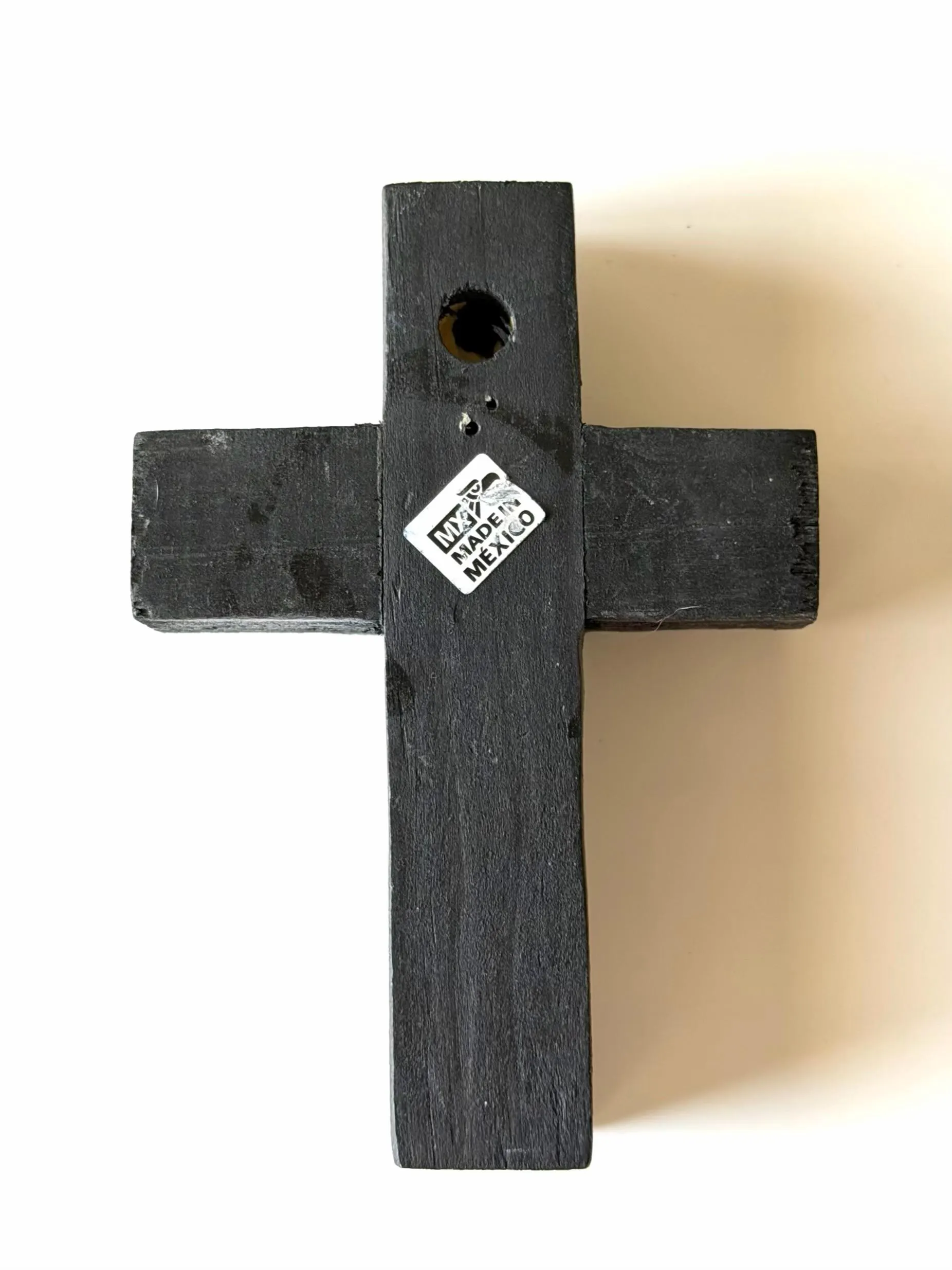 Sacred Heart Cross, First Communion Gift, Small Wood Sacred Heart Cross Aluminio 4"(tall)
