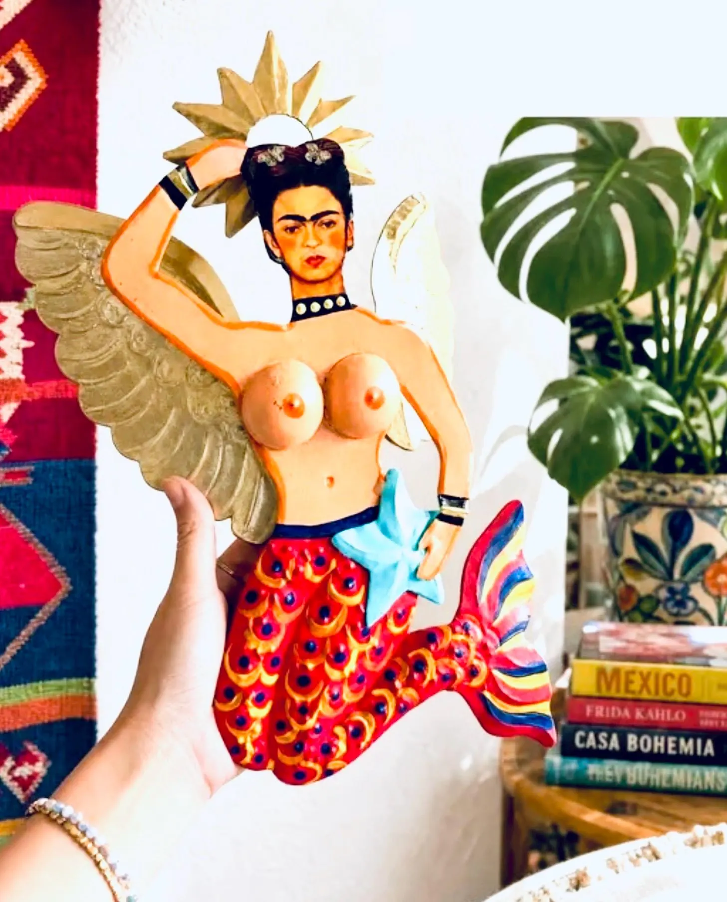 Frida Shadow Box, Unique Gift For Her, Frida Kahlo Sirena Alas