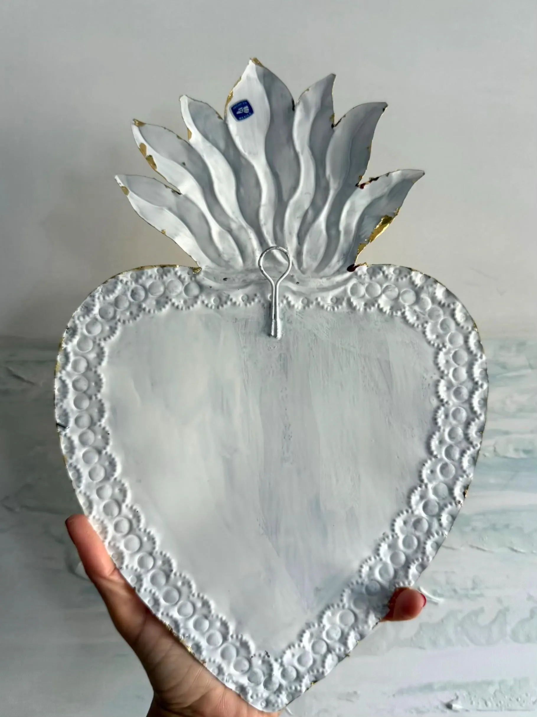 Tin Ex-Voto Charm, One Of A Kind, Large Hoja de Plata 8"x 12"