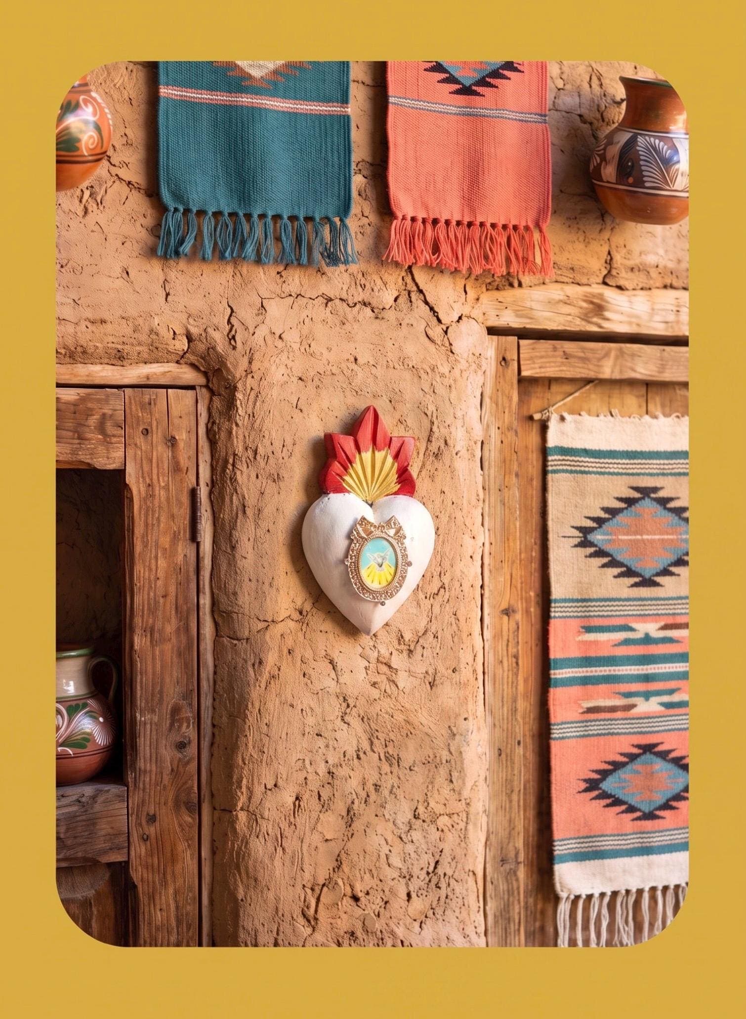 Tin Retablo Art, Boho Wall Decor, Santisima Trinidad Small White