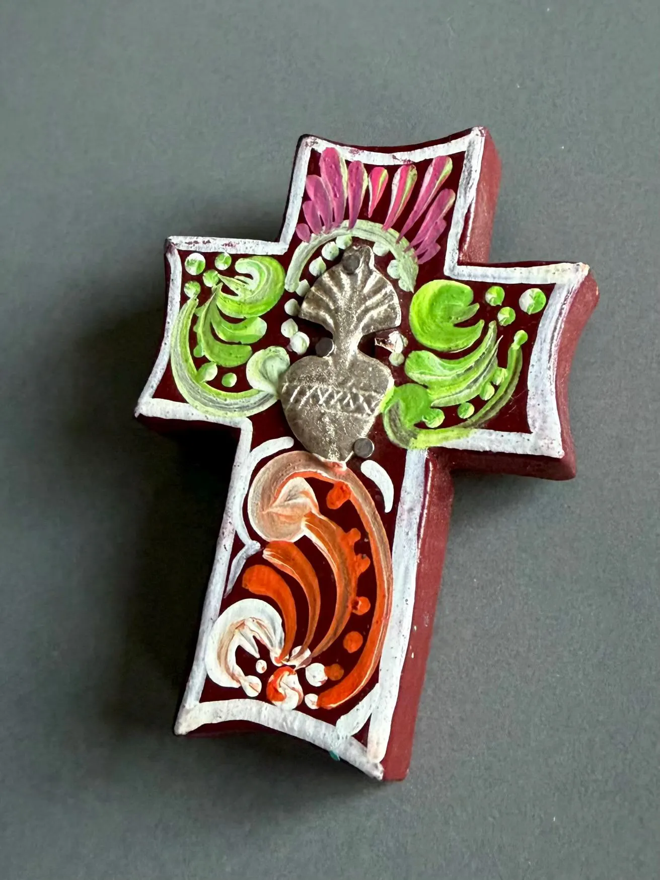 Pierced Tin Charm, Boho Wall Decor, Mini Decorada 3"