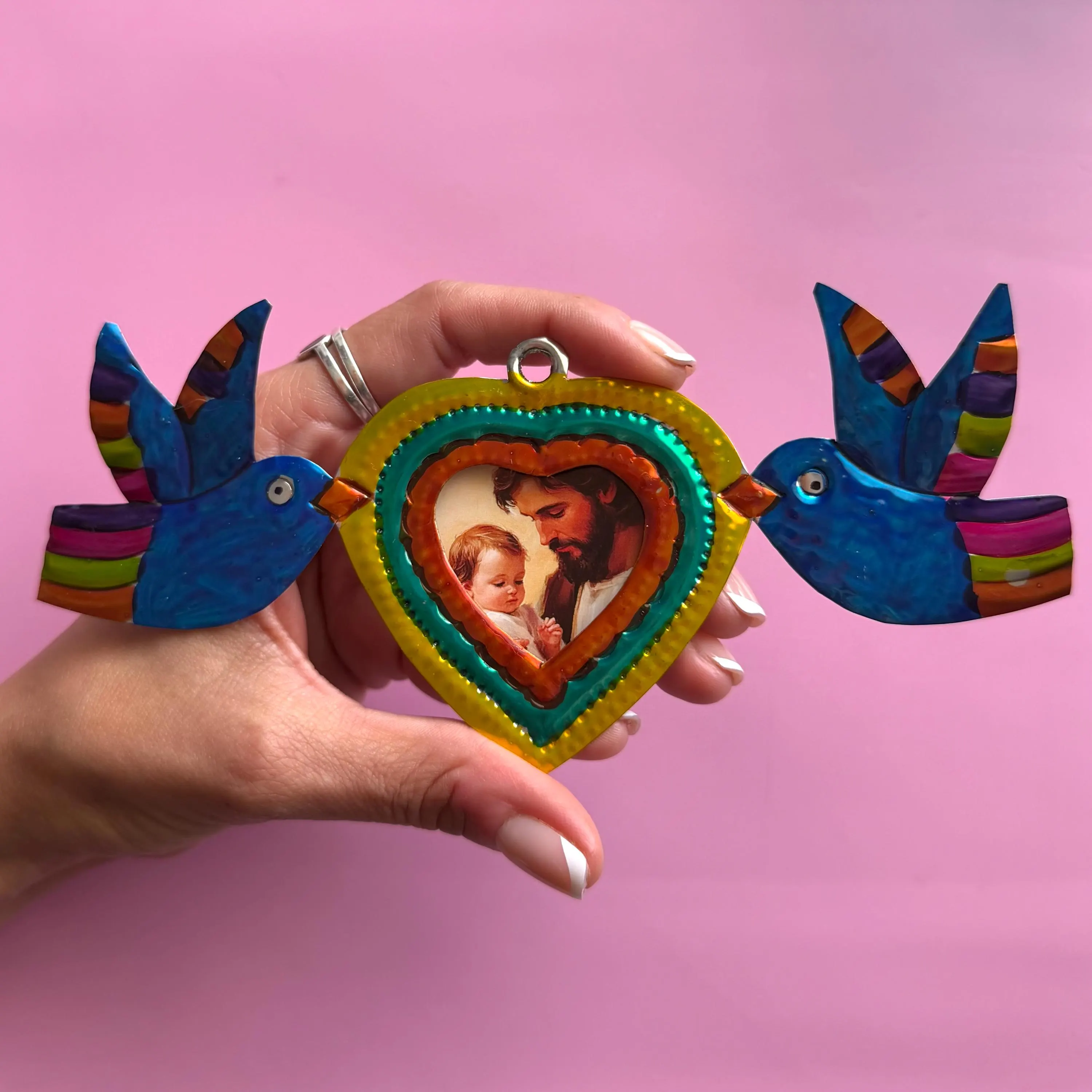 Hojalata Sacred Heart, Unique Gift Idea, Nicho San Jose / Saint Joseph