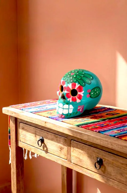 XL Ceramic Colorful Skull