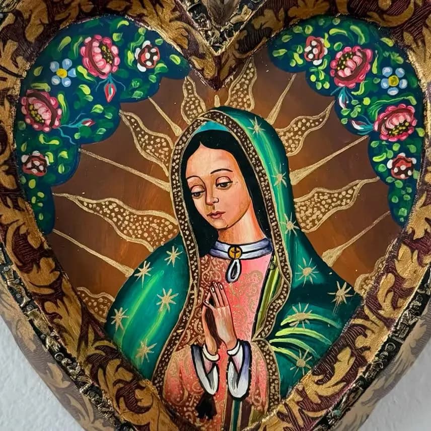 Guadalupe Nicho Shrine, Housewarming Gift, XXXL Hand Painted Guadalupe Oleo