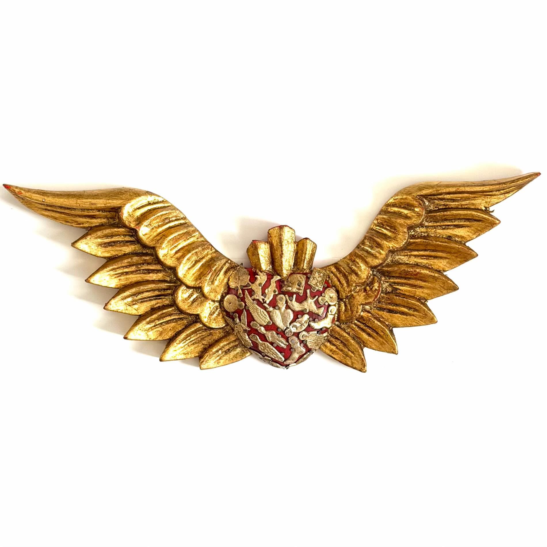 Carved Wood Heart, Unique Wall Gift, Abiertas Wood Sacred Heart