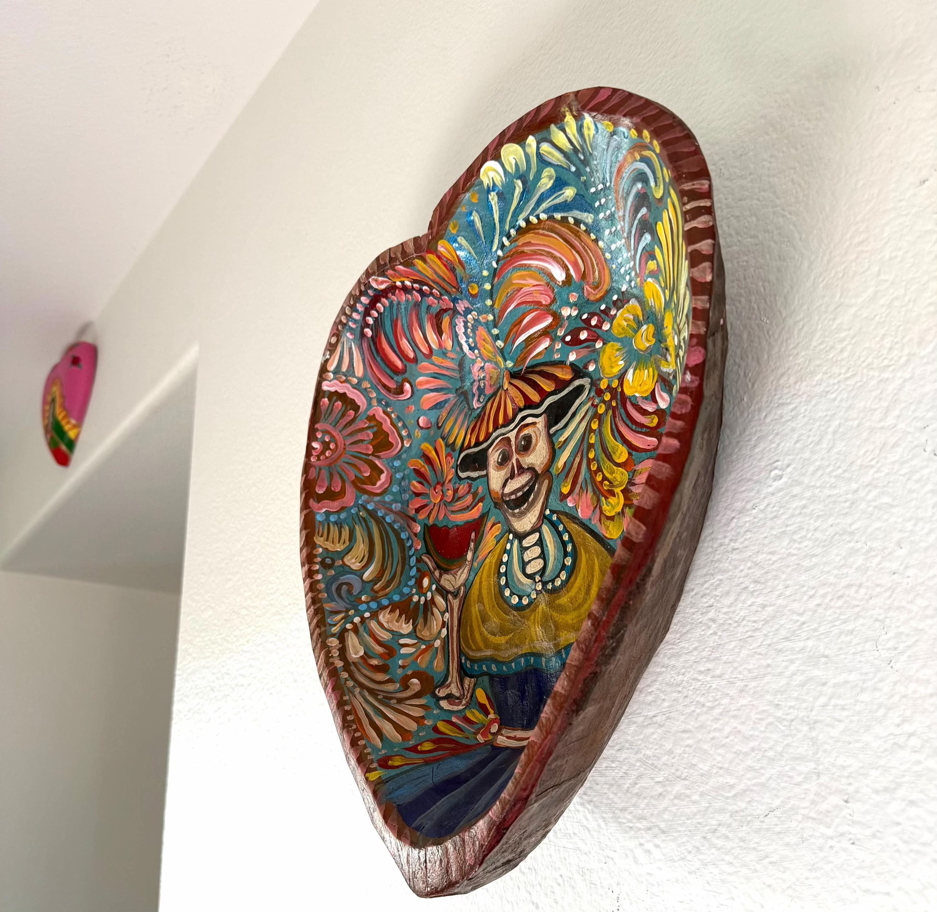 Day Of Dead Art, Unique Gift Idea, XXL Corazon Invertido Dia de Los Muertos