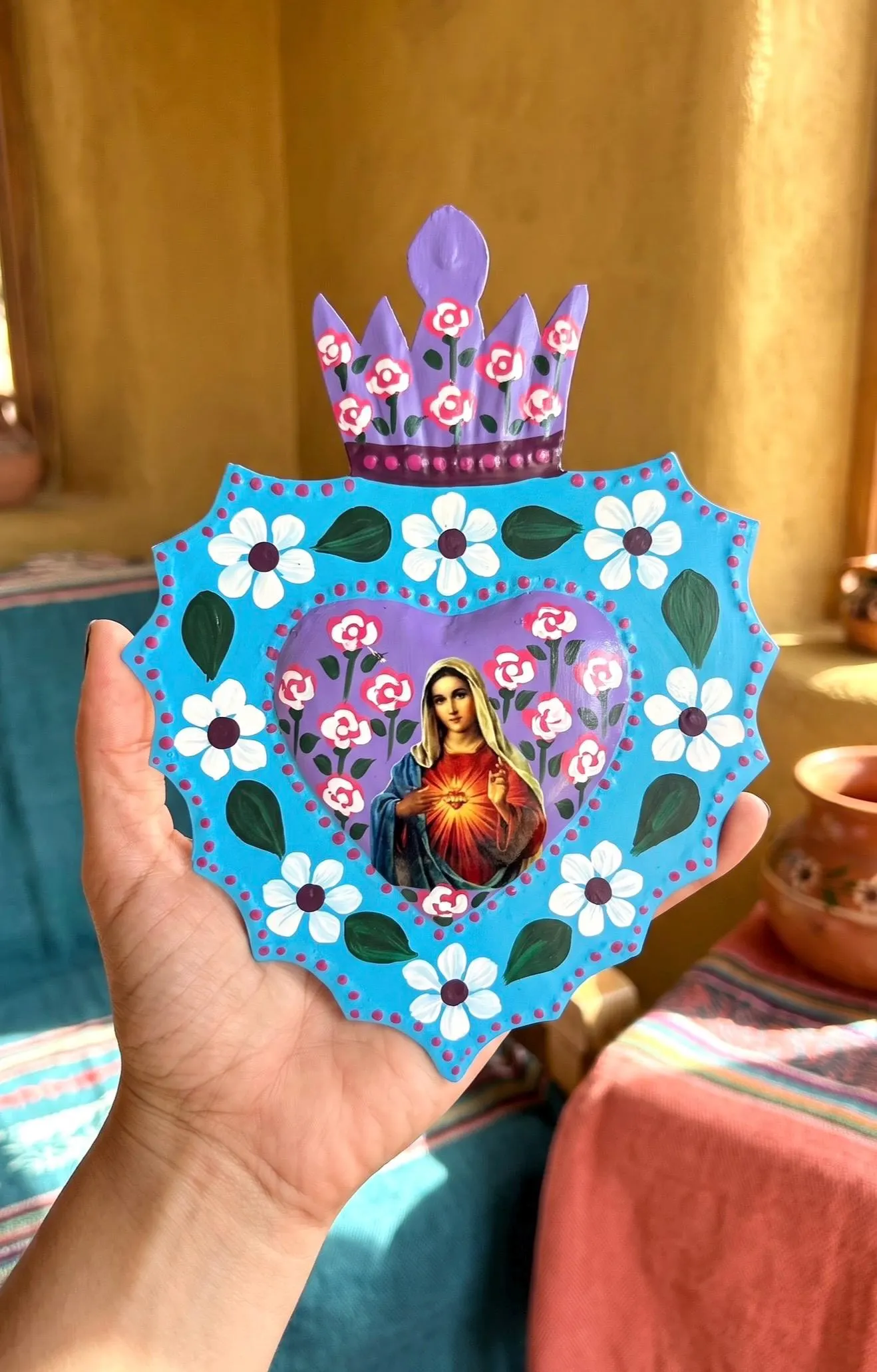 Virgin Mary Art, Confirmation Gift, Virgencita de Guadalupe Mate 6.5"x 8.5"