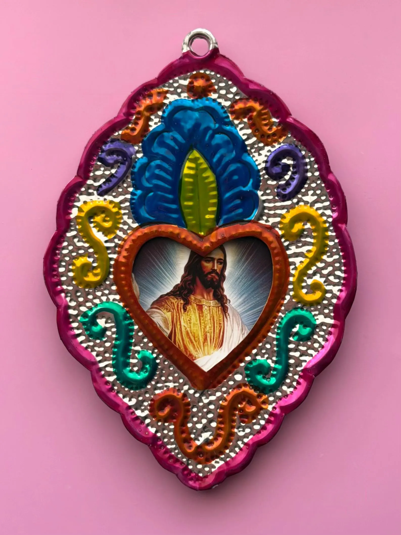 Milagro Heart Art, Gift For Mom, Nicho Jesus Christ