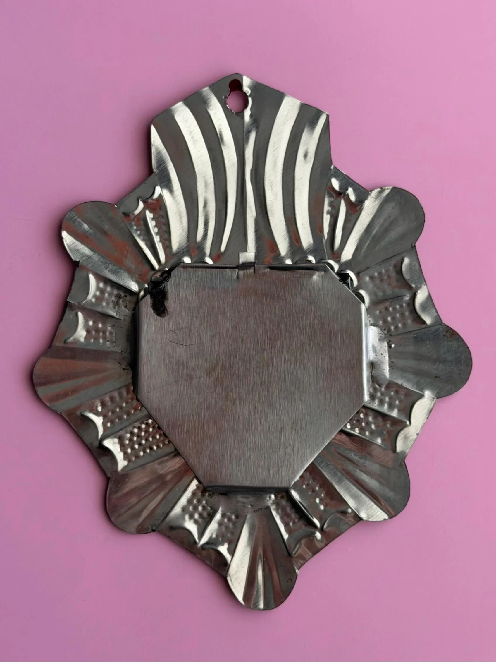 Tin Ex-Voto Charm, Gift For Her, Nicho Saint Christopher