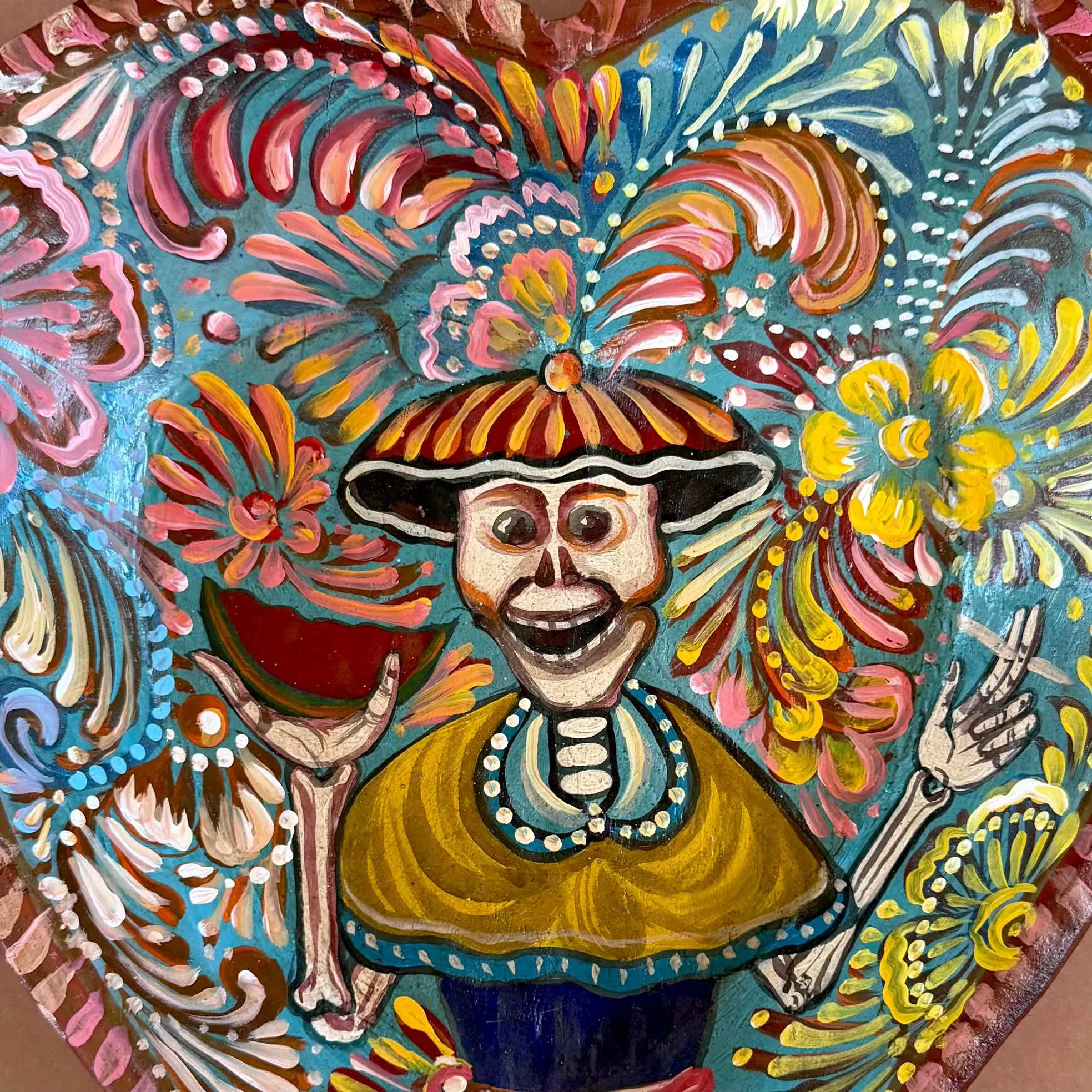 Day Of Dead Art, Unique Gift Idea, XXL Corazon Invertido Dia de Los Muertos