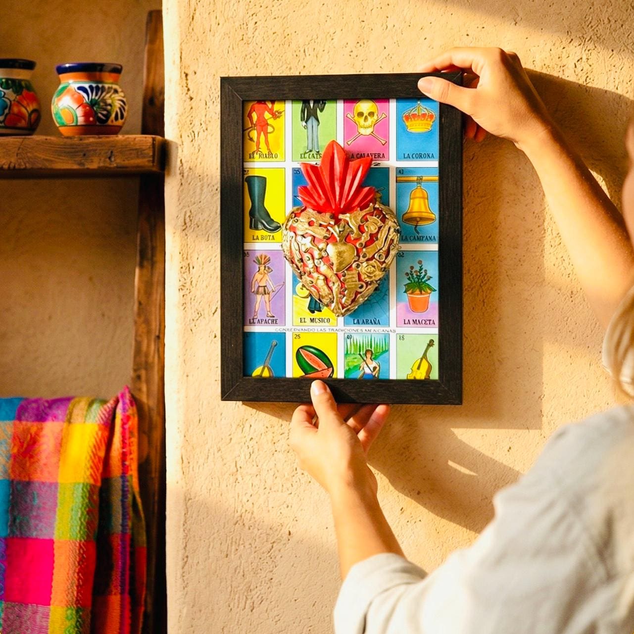 Framed Loteria Milagritos 6"x 8"
