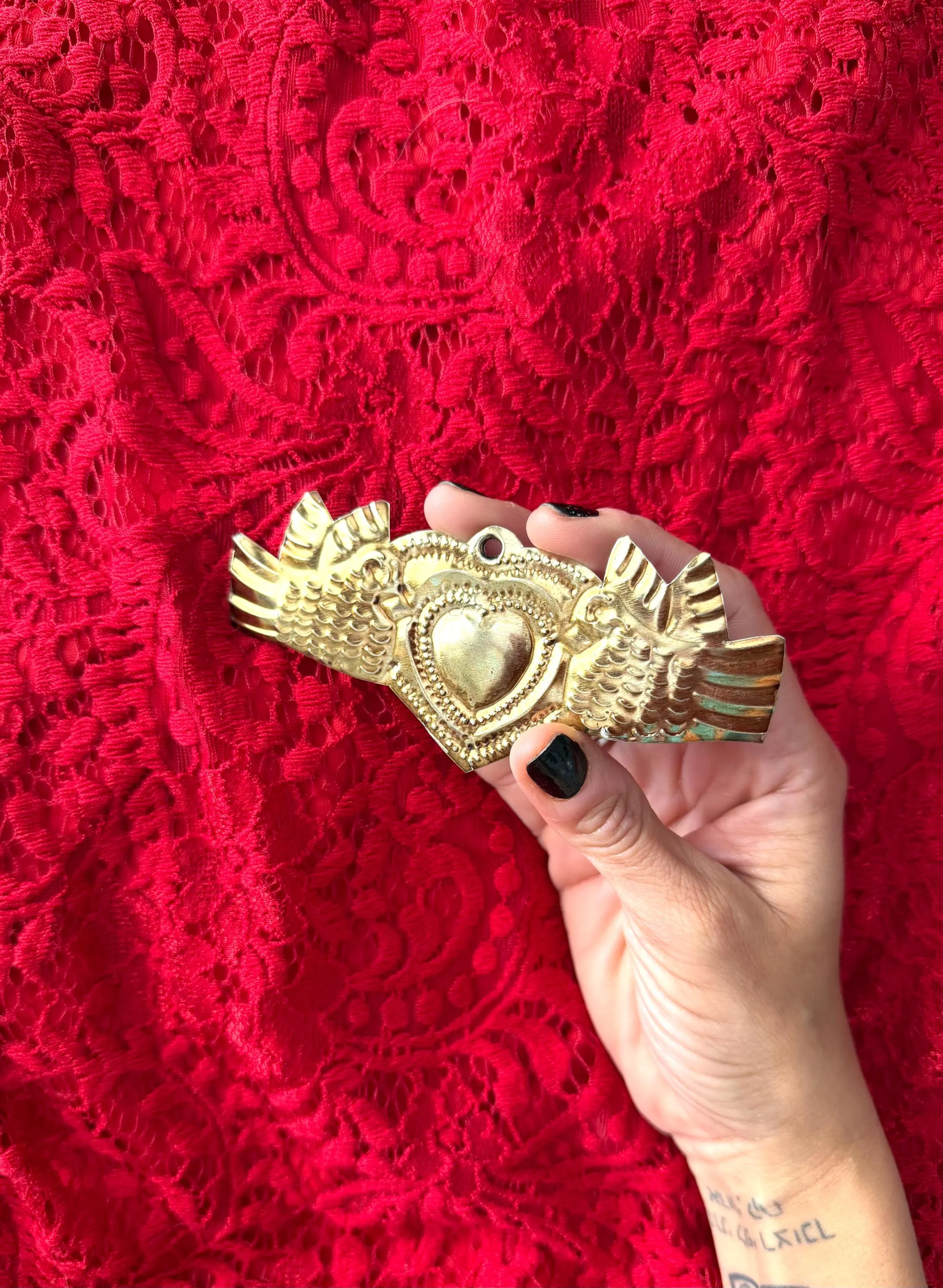 Tin Retablo Art, Gift For Mom, Small Lata Vintage 5"(long)