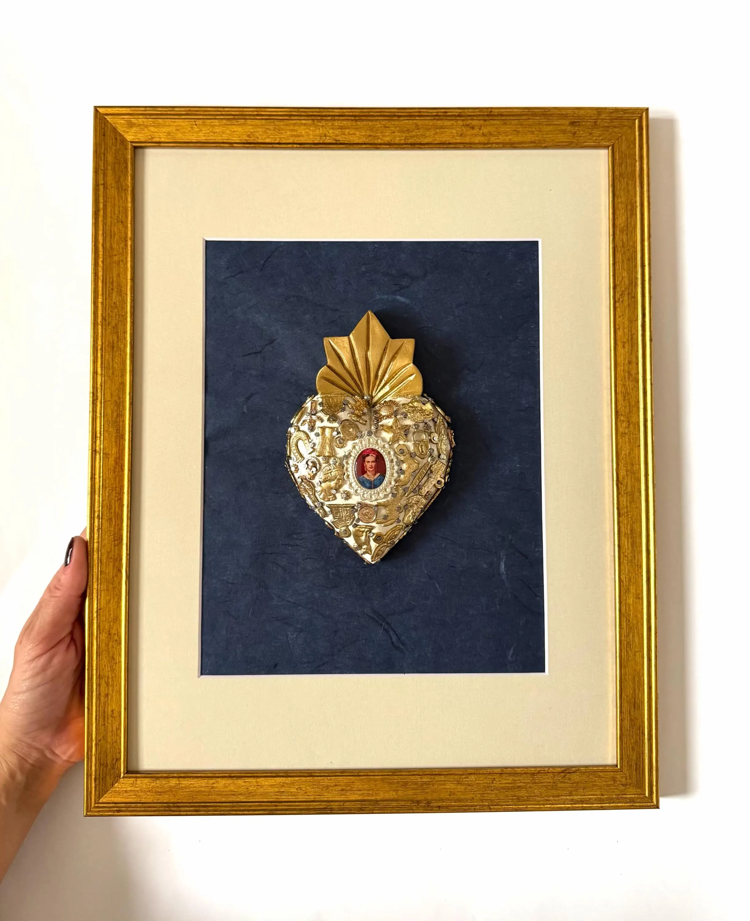 Frida Kahlo Nicho, Unique Gift For Her, Framed Frida Kahlo Vintage 12.5"x 15.5"