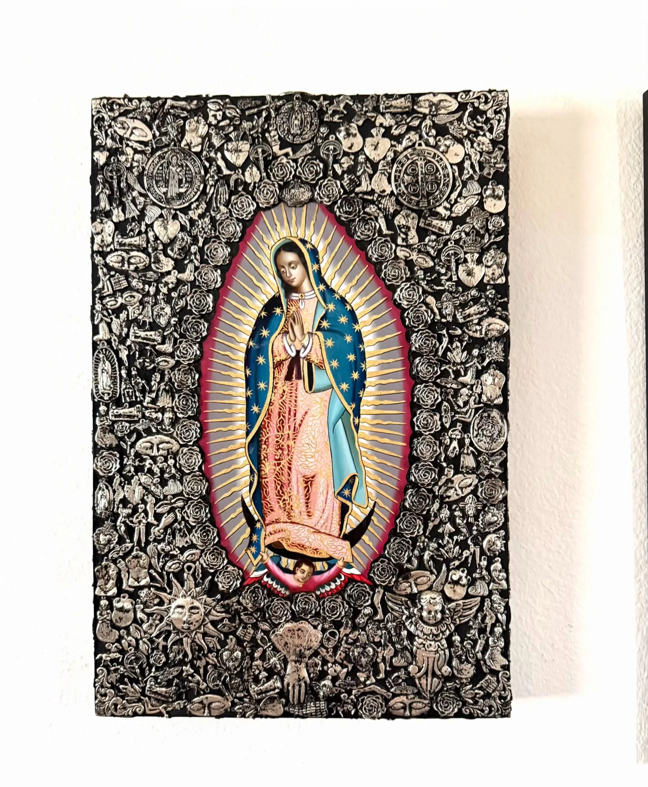 Guadalupe Retablo Art, Confirmation Gift, MAXI Oleo Retablo Guadalupe 24"(tall)