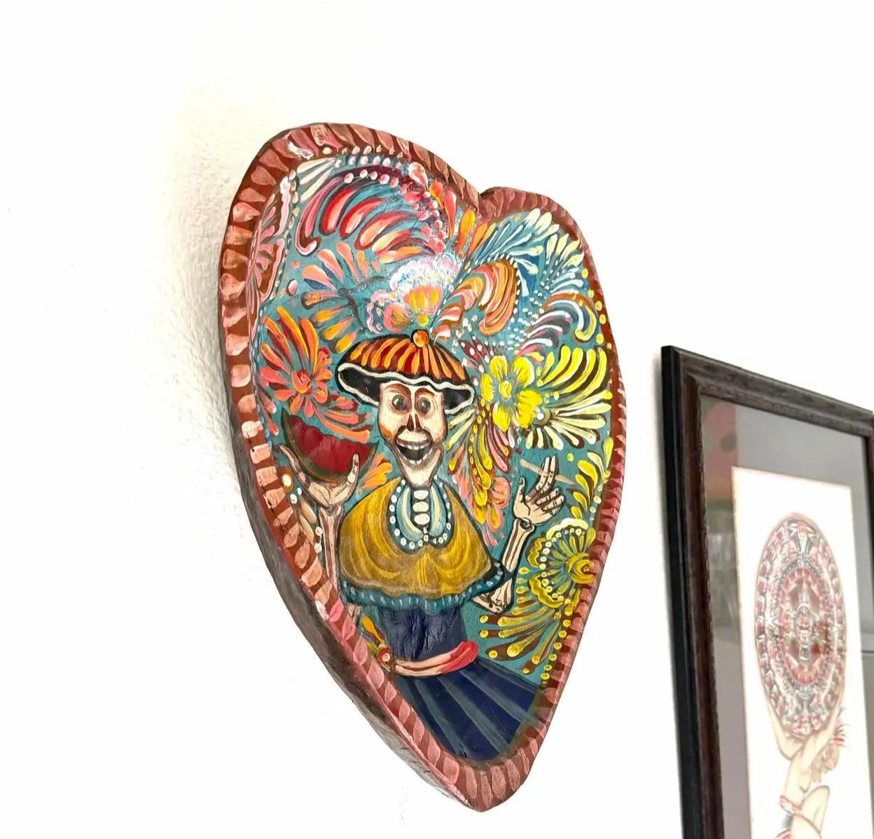 Day Of Dead Art, Unique Gift Idea, XXL Corazon Invertido Dia de Los Muertos